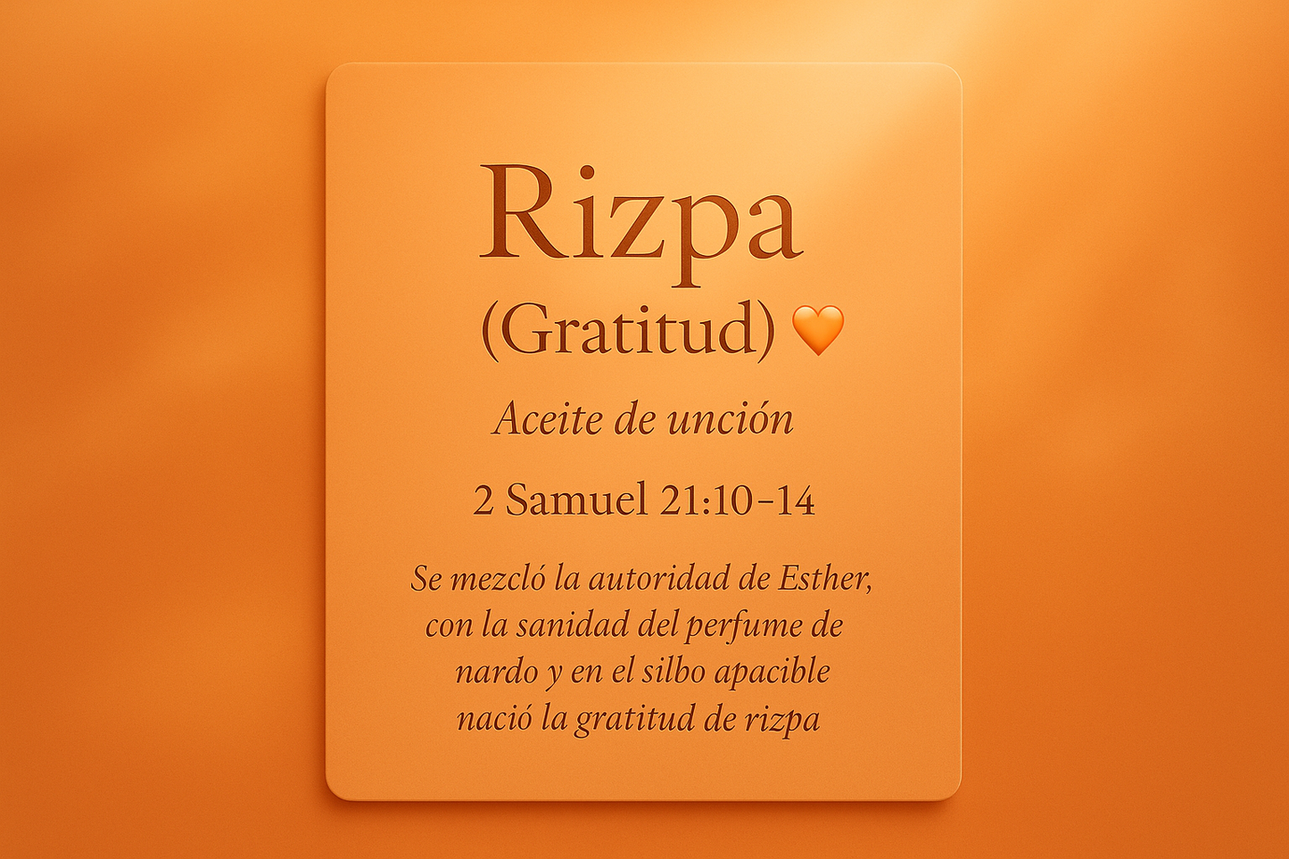 Rizpa presentation card