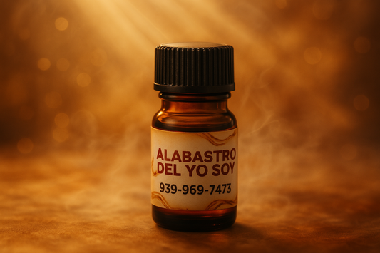 Amber bottle with spiritual background
