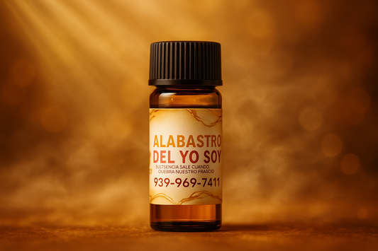 Amber vial with spiritual background
