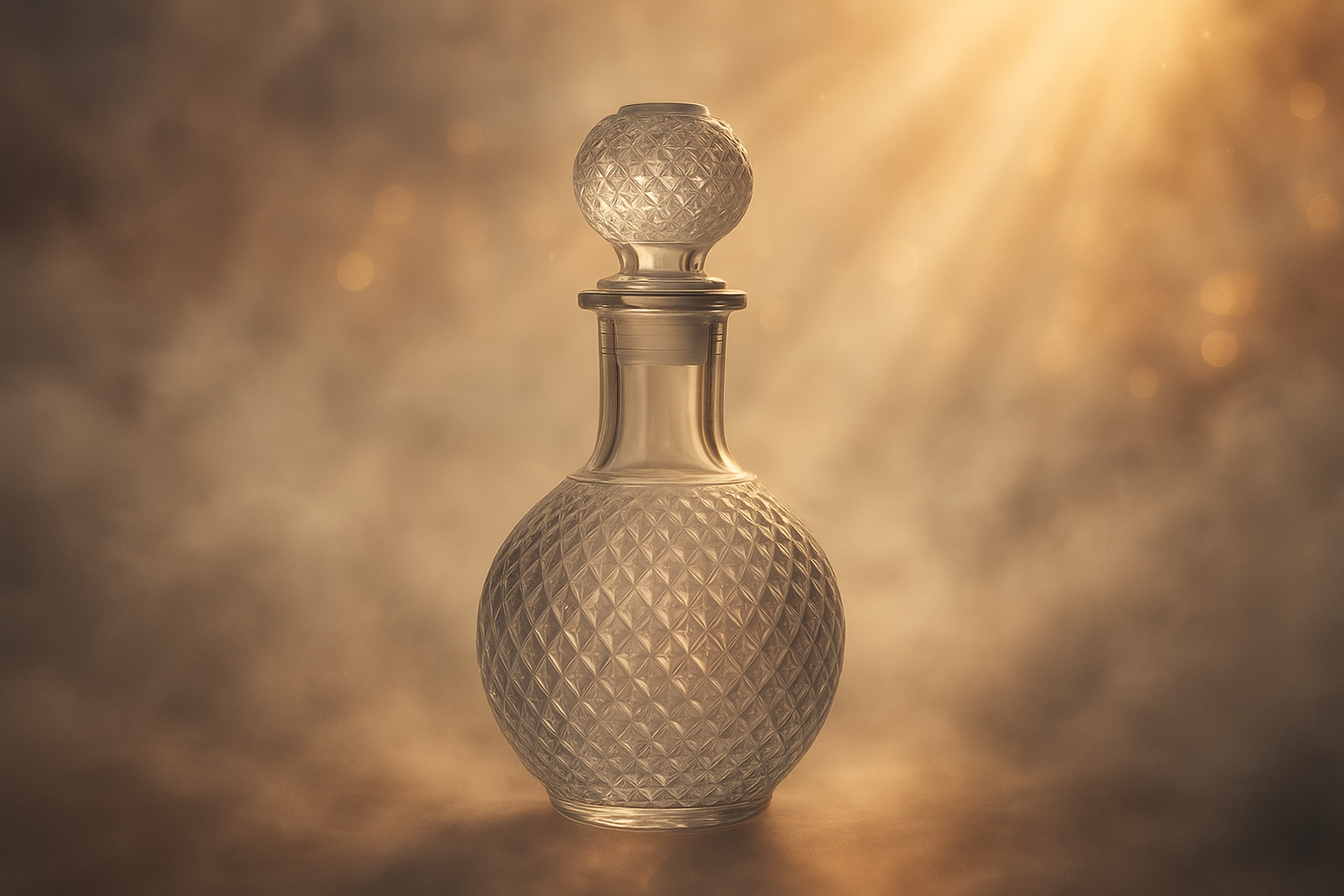 Crystal decanter with spiritual background