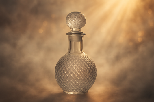 Crystal decanter with spiritual background